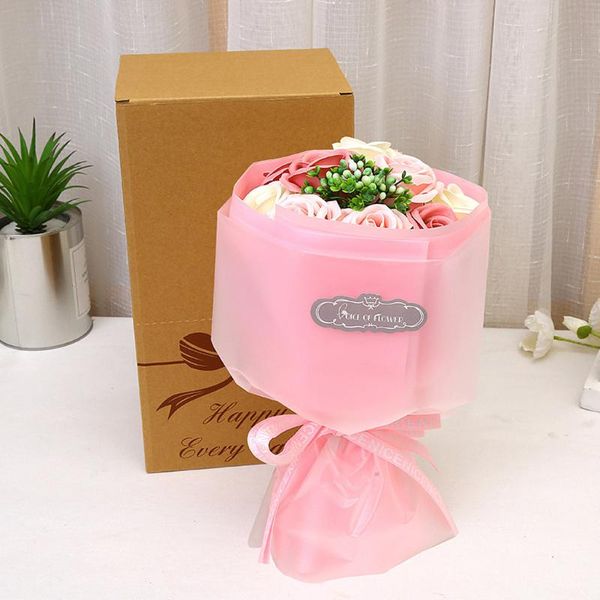 

creative rose soap flower design romantic preserved rose flower soap bouquet gift box wedding party decor valentine's day gift