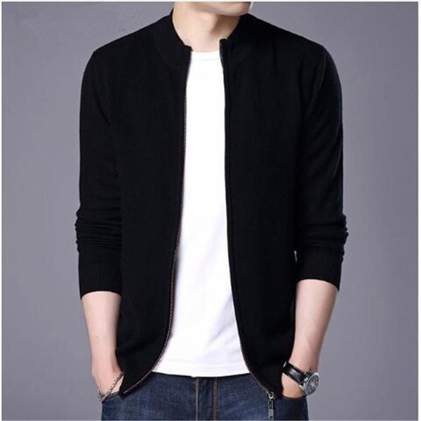 

turtleneck cardigan men 2018 new winter thick warm sweater coat mens merino wool cardigans zipper cashmere sweaters coats, White;black