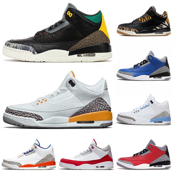 

2020 animal instinct jumpman 3 laser orange unc 3 3s basketball shoes mens animal pack varsity royal knicks rivals sneakers size 13
