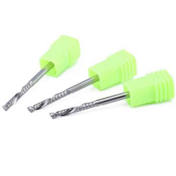 

10pcs up down cut 3.175mm single flute cnc router endmill compression wood end milling cutter tool