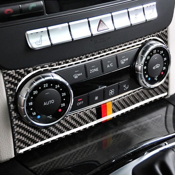 

carbon fiber car accessories air conditioning outlet control car interior for mercedes w204 c class 2011-2013 car styling