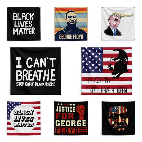 

justice for george floyd printing tapestry black lives matter household wall banner 150*150cm #qa18266