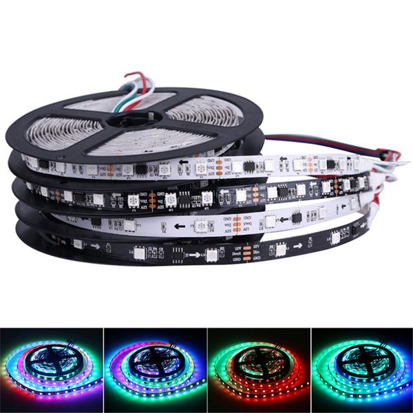 

12v ws2811 светодиодная лента 5050 rgb 5m 300leds 600leds мечта магия led pixel газа водонепроницаемый адресный лента гибкая digital light л