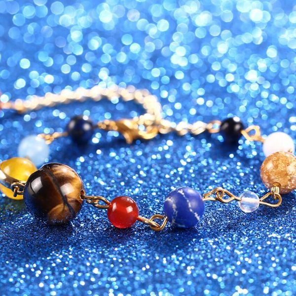 

designer jewelry eight planet ball beaded bracelets natural agate bracelets special wholesale for wome0n fashion, Black