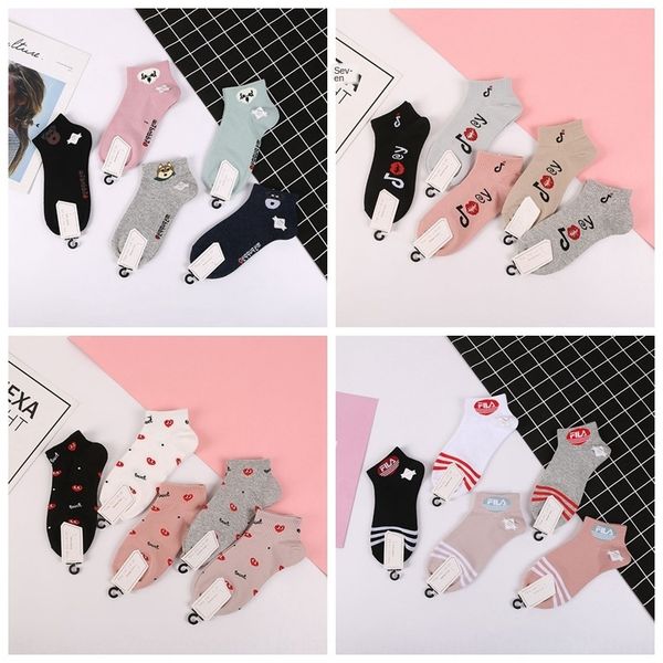 

cotton boat boat women's cotton socks women's socks, Pink;yellow