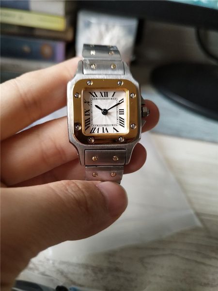 

man woman stainless steel date mens women quartz movement watches 03-2, Slivery;brown