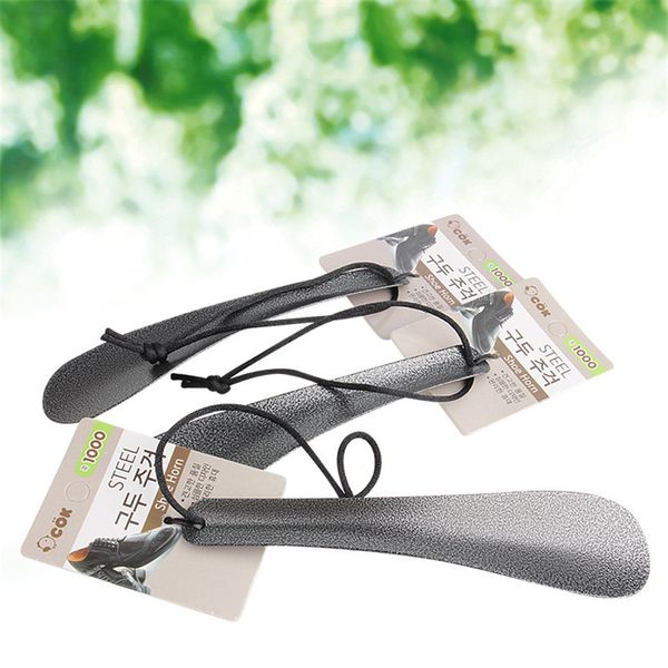 

new pratical professional durable handle stainless steel 19cm metal shoe horn lifter tool shoespooner shoehorn, White;pink