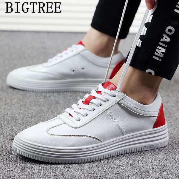 

mens shoes casual leather white shoes men brand fashion designer men leather sneakers zapatillas hombre bona, Black