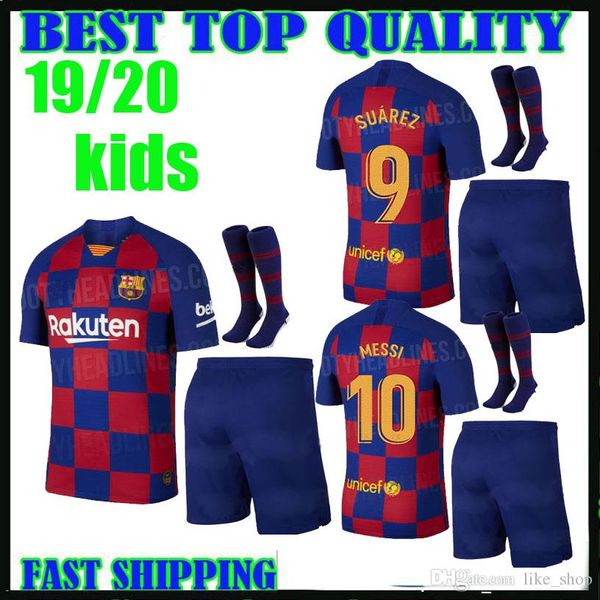 

Kid kit 19 20 barcelona occer jer ey home de jong me i cami eta 2019 2020 coutinho vidal uarez o dembele child boy football hirt