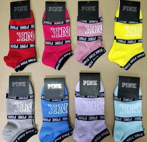 

pink letter ankle socks with tags sports cotton socks slippers love pink anklet girls hosiery short sock summer ship socks lxl327b