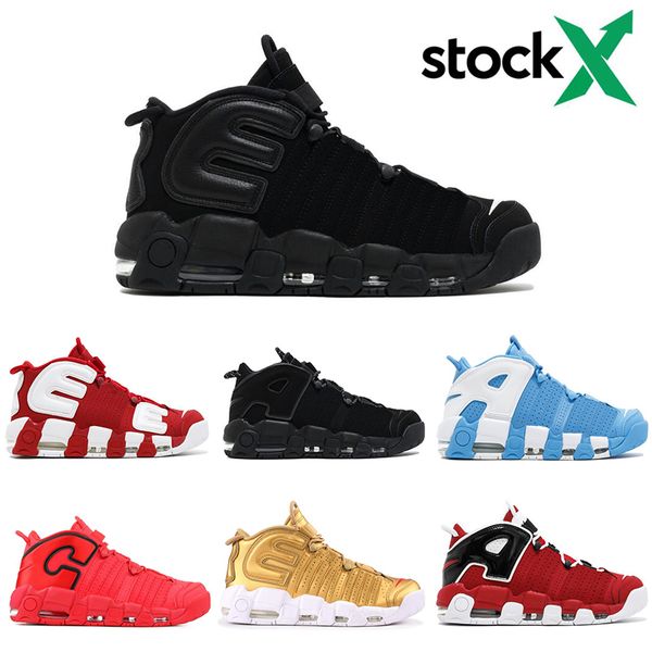 

stock x more uptempo basketball shoes gs olympic chi qs chicago 96 bulls unc cool grey white metallic gold men sport sneakers