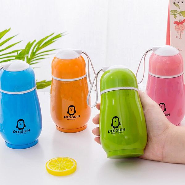 

4 styles 300ml penguin water bottle stainless steel double layer tumblers cute vacuum flask thermos cup home travel drinking mugs fa2974