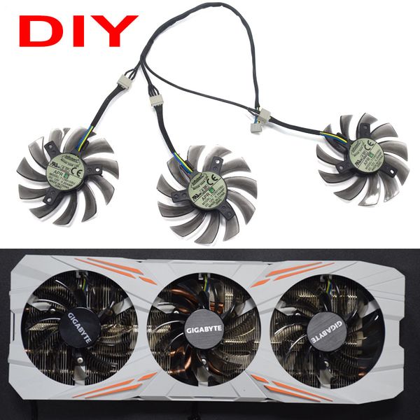 

new 75mm t128010su 0.35a cooling fan for gigabyte gtx 670 680 760 ti g1 gtx 770 780ti fan gtx video card cooler fan
