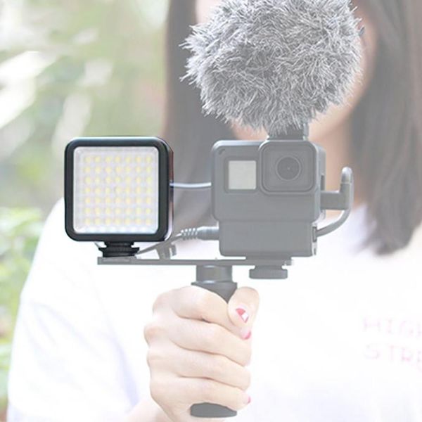 

6w mini led video light 2000mah built-in battery 5500k pgraphic lighting with cold shoe 1/4 screw for vlogging