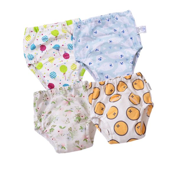 

4pcs/lots baby kids toddler reusable training pants cotton changing nappy infant washable cloth diaper nappy cotton panties