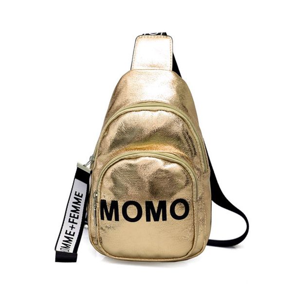 

boys and girls fashion laser bright leather shoulder diagonal bag sport shoulder chest crossbody bags