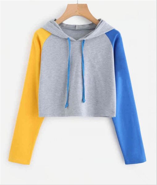 

style new fall hooded cover long sleeves sweet color loose casual with short hoodie women, Black