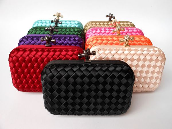 

дизайнер-новая мода сплетенный solid evening clutch для женщин ткать вскользь партия закрылков сумка fit платье crossbody плеча мешок металл