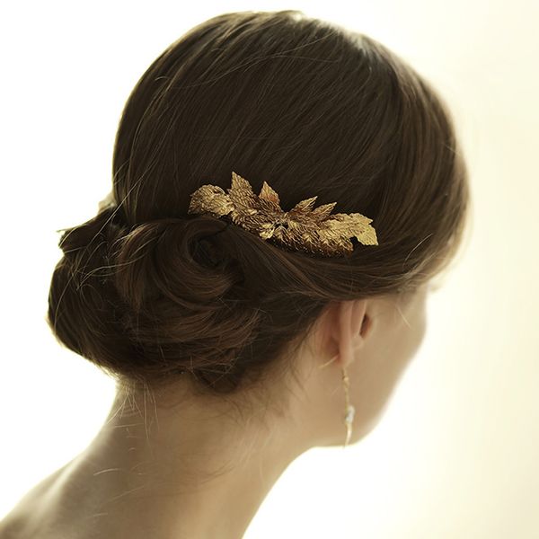 

vintage gold silver leaf hair combs leaves hairpins head pieces bridal wedding hair accessories jewelry for women bridemaid a700, Golden;white