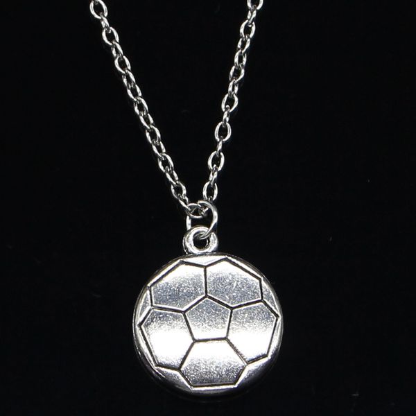 

20pcs new fashion necklace 18x21mm double sided football silver pendants short long women men colar gift jewelry choker