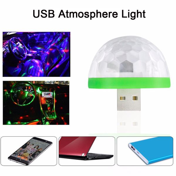 

sunmeg car usb led atmosphere lights decorative lamp emergency lighting universal pc portable plug and play red/blue/white