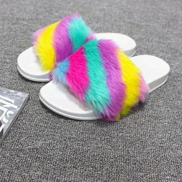 

summer 2020 new comfortable rainbow color wool flat bottom, Black