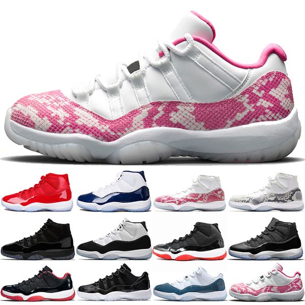 

11 pin snakeskin 11s concord 45 basketball shoes bred men women space jam gym red mens trainer sport sneakers sale