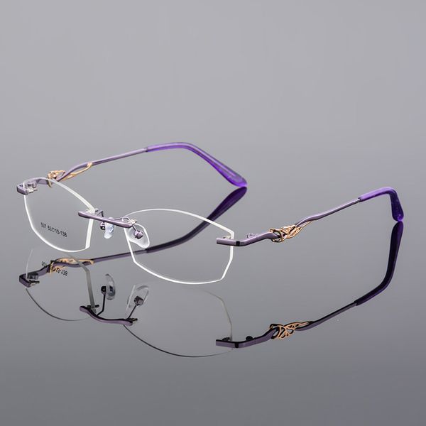

fashion rimless glasses for women anti blue light optical eyewear frames irregular clear ultralight eyeglasses myopia spectacles, Silver