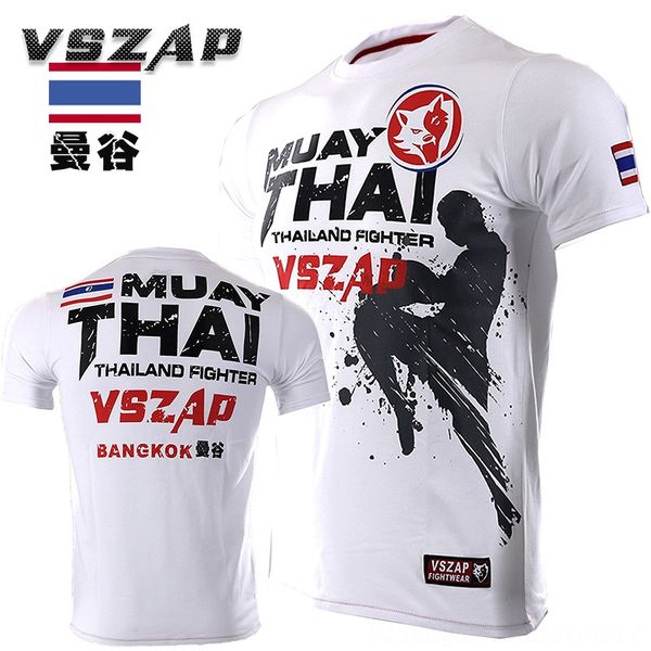 

vszap bangkok boxing wear athletic & outdoor apparel boxing mma t gym tee shirt fighting martial arts fitness training wolf muay thai t shir, Black;red