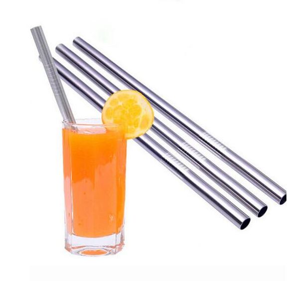 

100pcs stainless steel drinking straw straight bent reusable straws juice party bar accessorie dhl ing