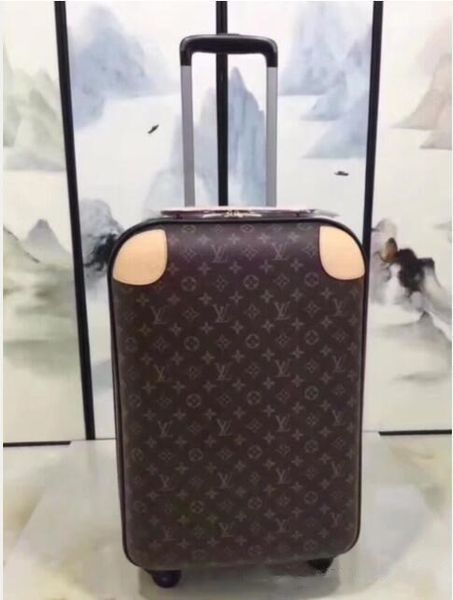 

luggage four wheels trolley bag men travel suitcase carry on luggage for women, Black