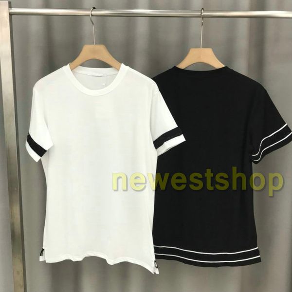 

summer luxury designer for mens stripe t shirt clothing fashion tshirt mens sleeve with letter print t shirts casual tee, White;black