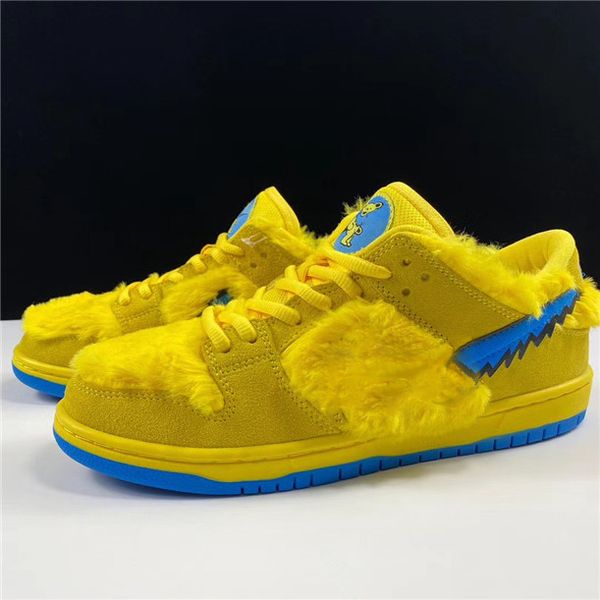 

2020 new authentic grateful dead x sb dunk low yellow bear orange green outdoor men women skateboard shoes sports sneakers with box