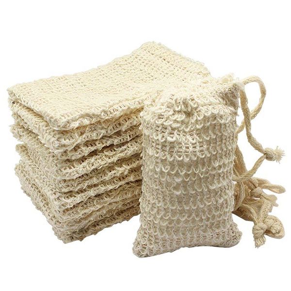

30 pack natural sisal soap bag exfoliating soap saver pouch holder