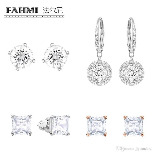

fahmi swa attract crystal texture geometric cubic zirconia fringe perforated hoop long asymmetry earring women's fashion jewelry, Golden;silver