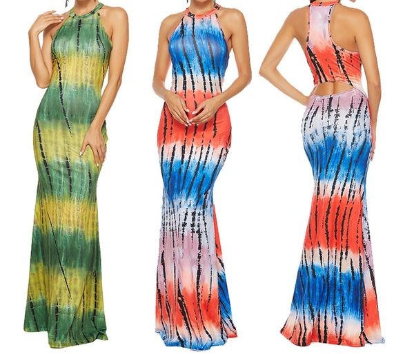 

2020 women long elegant print boho sundress sleeveless evening party maxi dresses slim vestido de festa, Black;gray
