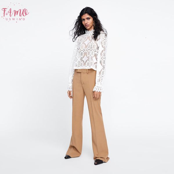 

style 2019 new fashion summer laced blouses club o neck long sleeve lace floral white blouses ladies casual shirts