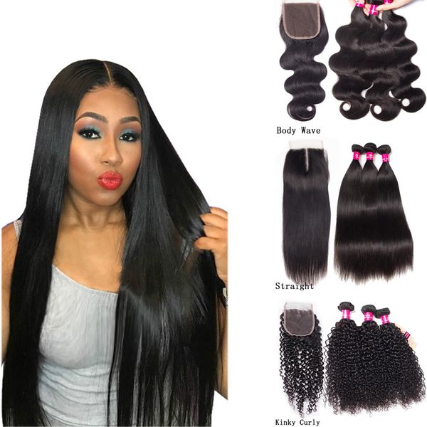 2019 10a Brazilian Human Hair With Lace Closure Body Wave Hair