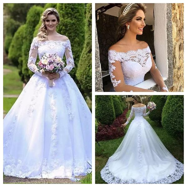 Vestidos De Novia Lace Ball Gown Wedding Dresses 2019 Off Shoulder