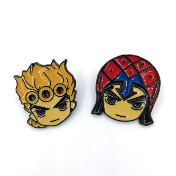 

10pcs jojo's bizarre adventure 90s vintage clothing pins kids men women funny backpack clothes diy enamel brooches badge collar, Gray