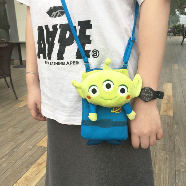 

ivyye 1pcs aliens anime plush shoulder bag handbags cartoon soft tote pouch phone bags coins purse card kid gifts new