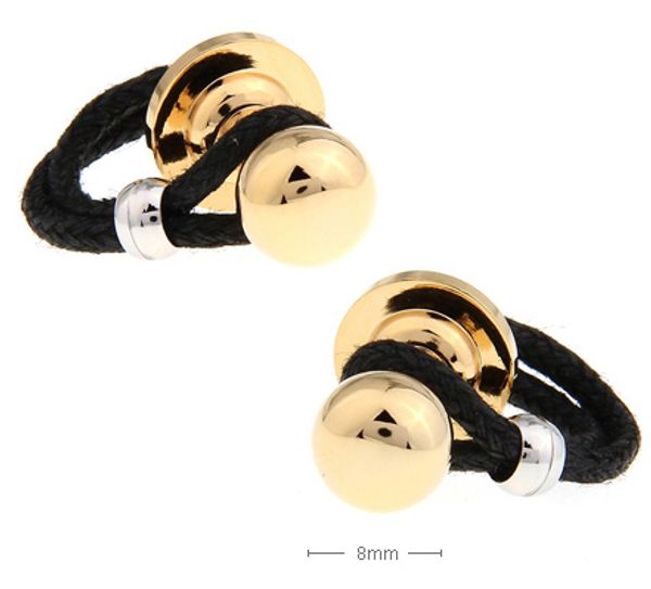

men's rope string cufflinks quality brass material golden color novel ball design cuff links wholesale & retail, Silver;golden