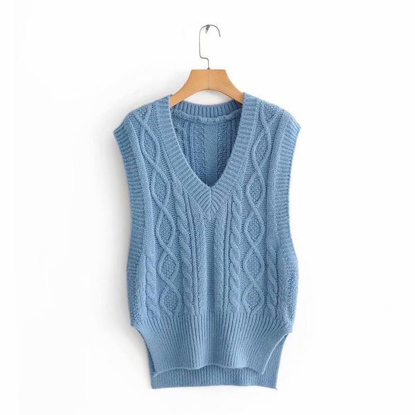 

tc45-6337 european and american fashion twist vest sweaters, White;black