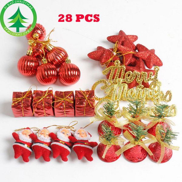 

28pcs/sets christmas tree ornaments santa claus snowman toy doll hanging decor