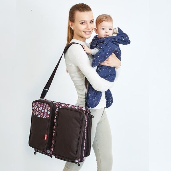 

folded multifunctional nursing bag 2 in 1 mummy maternity bag large desinger baby diaper backpack mom nappies bags nursing outdo