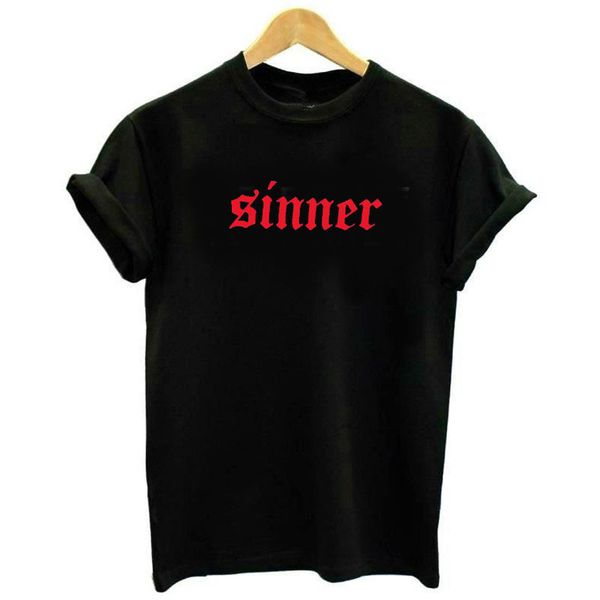 

womens designer tshirt womens designer sinner t shirt women red summer lady t shirt grunge rock tshirt camisetas dropshipping, White