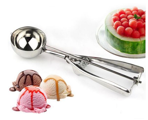 Aço 50pcs premium inoxidável Ice Cream Baller Ice Cream Scoop colheres Fruit Melon Colher de escavação Cookie Dough Scooper