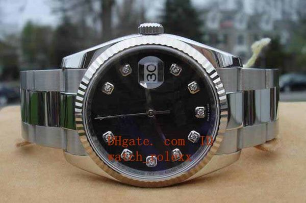 

mens datejust 116234 awesome black anniversary diamond dial 41mm asia 2813 automatic mens watch mens sport watches, Slivery;brown