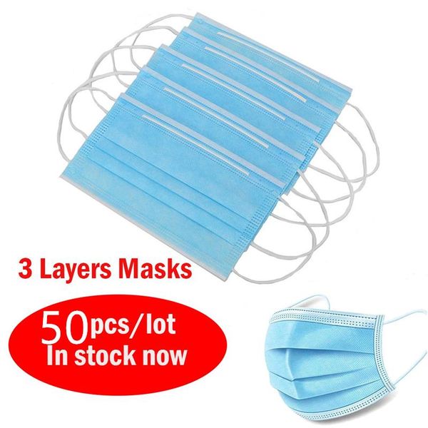 

оптовая одноразовая маска для лица 3 слоя earloop пыли рот маски крышка 3ply нетканые одноразовые пылезащитные маски мягкая дышащая наружная