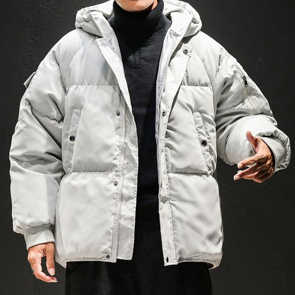 

m-5xl thick hooded men winter jacket 2018 new fashion warm parkas man jacket and coat windproof male parkas casaco high quality, Black